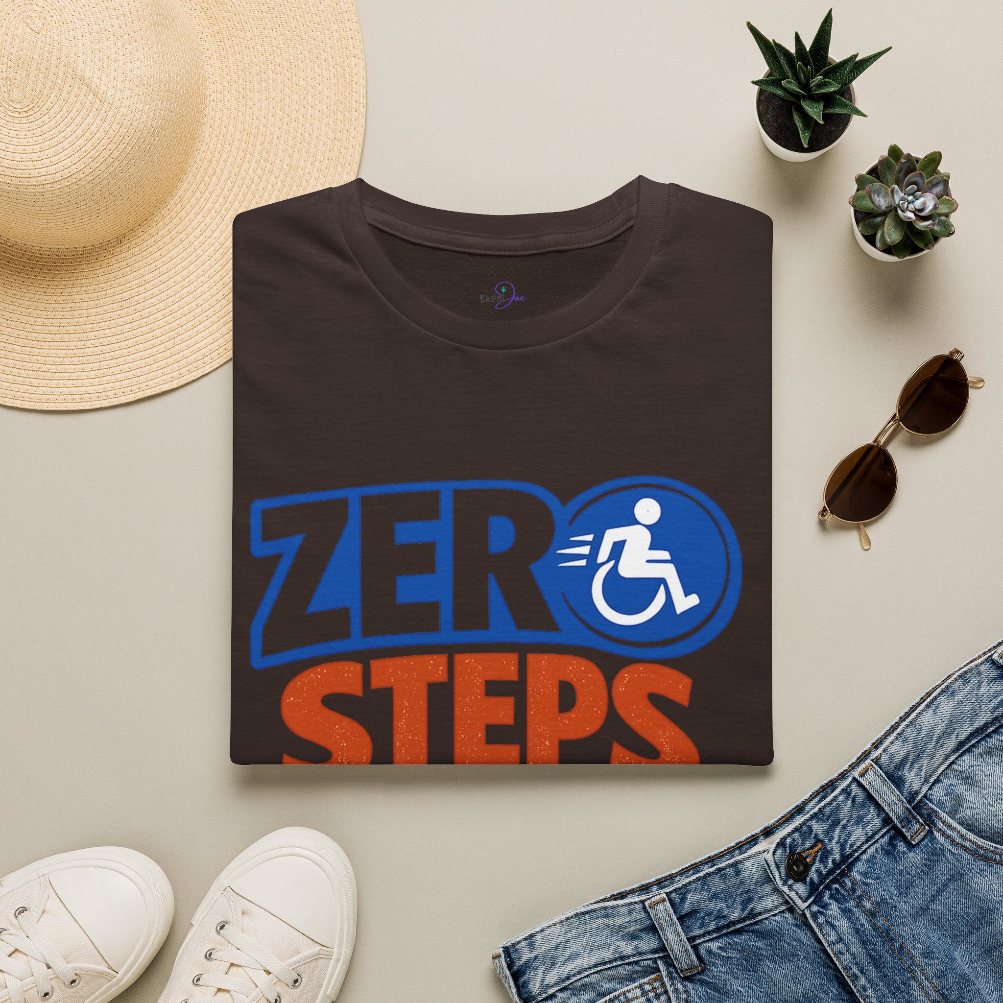 Zero Steps Were Taken T-Shirt | Wheelchair Accessibility Graphic Tee