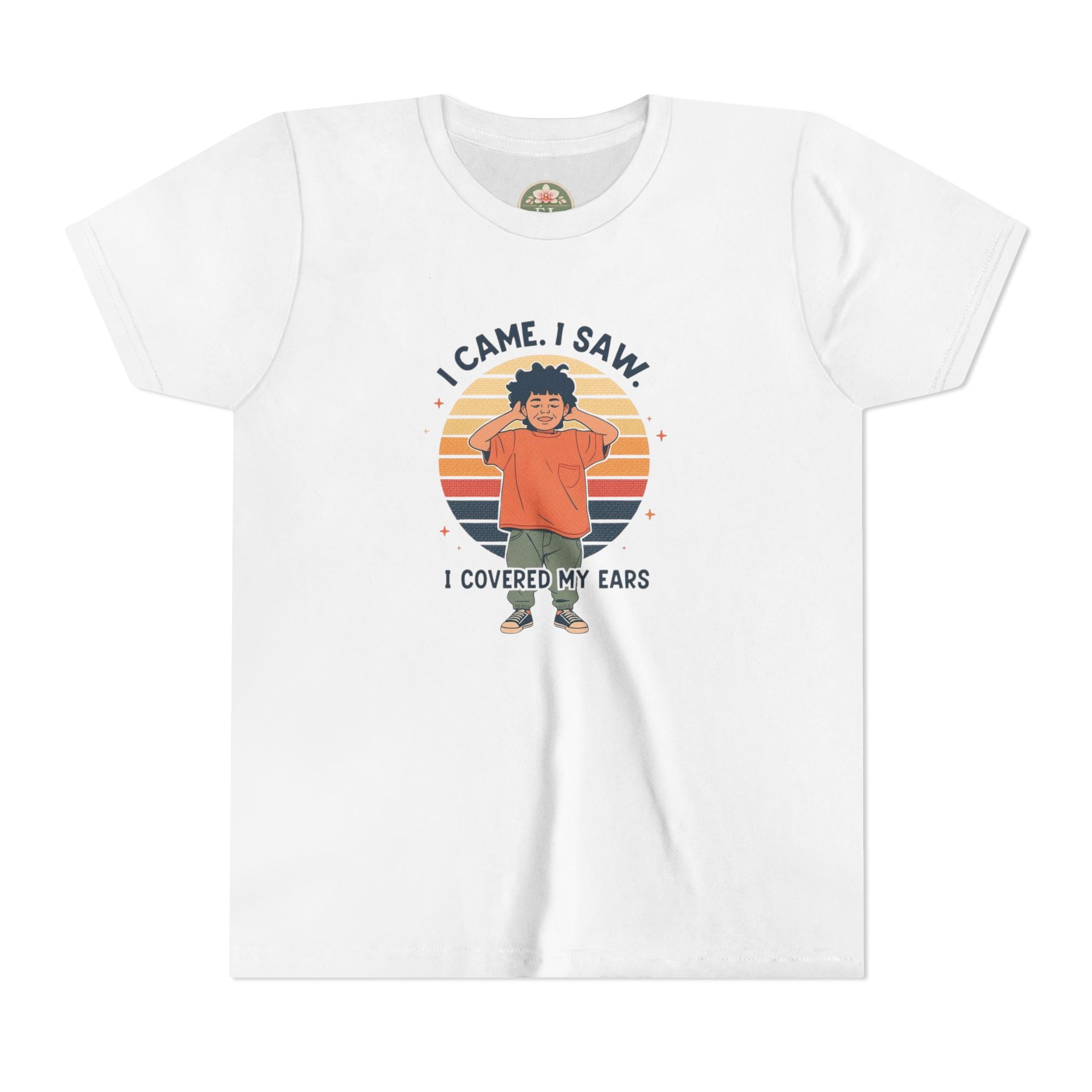 I Came I Saw I Covered My Ears T-Shirt | Kid Retro Sunset Graphic Tee