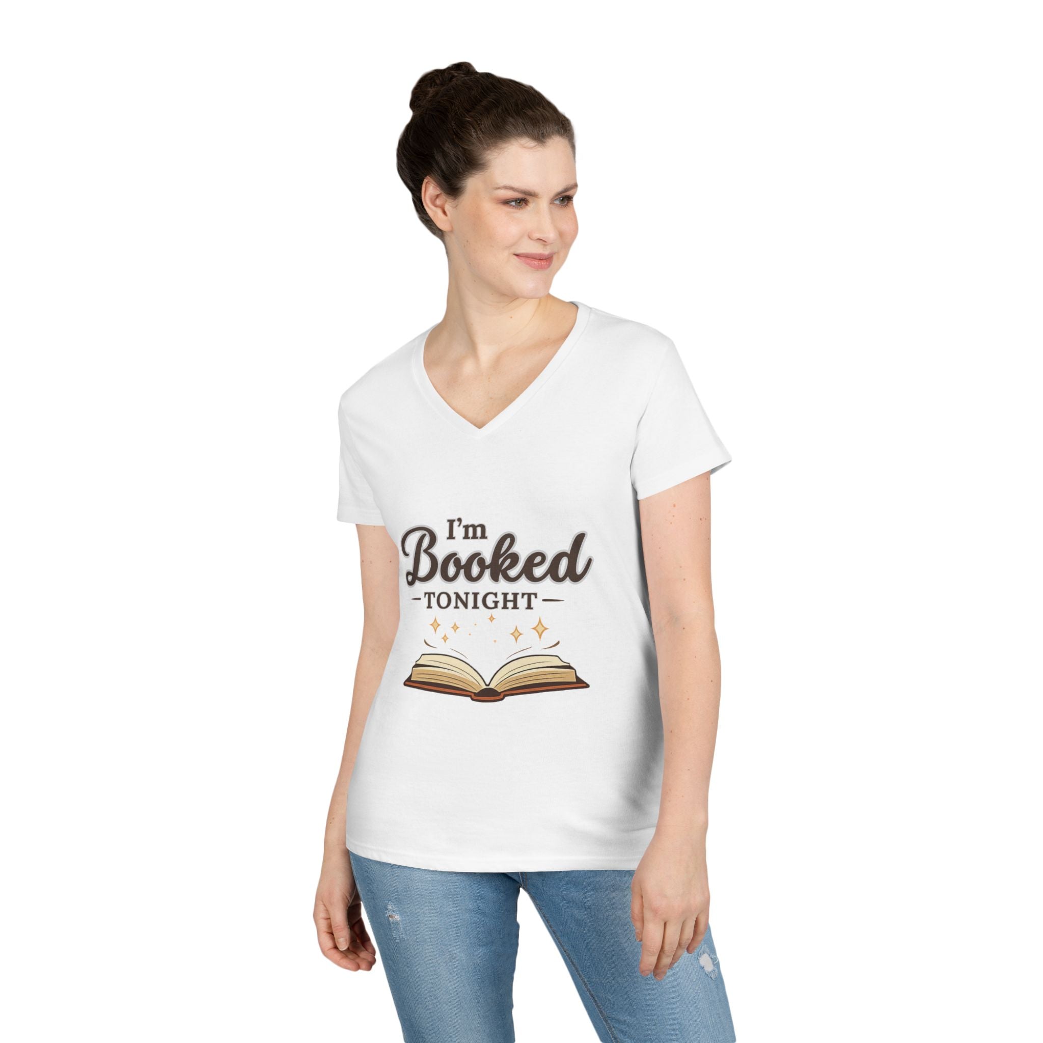 I'm Booked Tonight Ladies' V-Neck T-Shirt