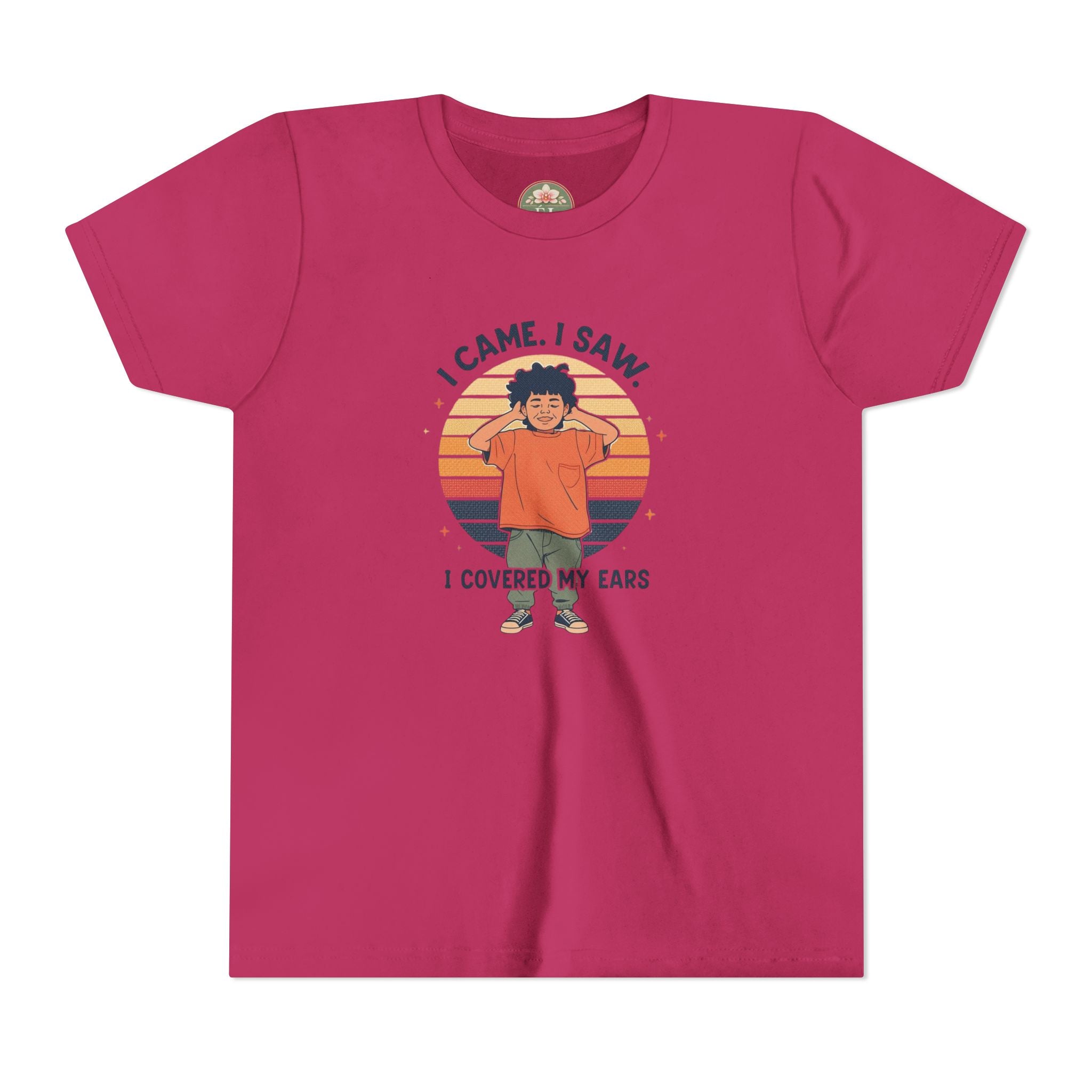 I Came I Saw I Covered My Ears T-Shirt | Kid Retro Sunset Graphic Tee