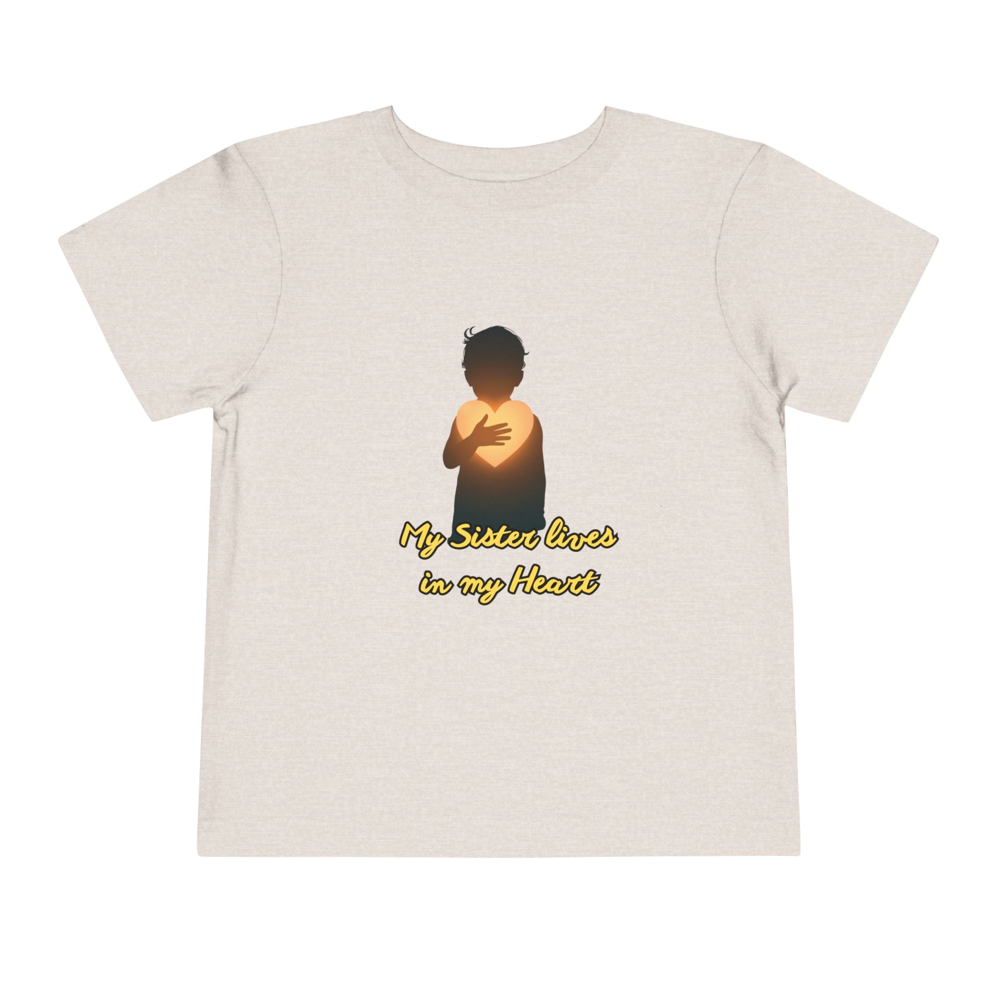Toddler Tee — "My Sister Lives in My Heart" Golden Silhouette Memorial Shirt