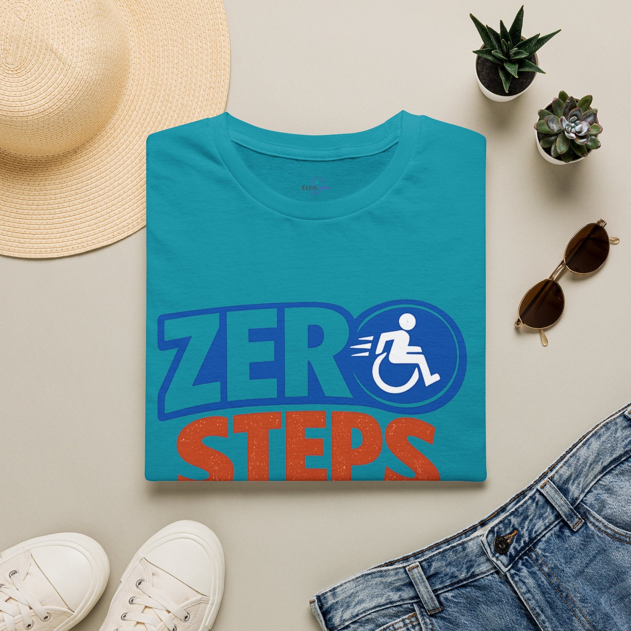 Zero Steps Were Taken T-Shirt | Wheelchair Accessibility Graphic Tee